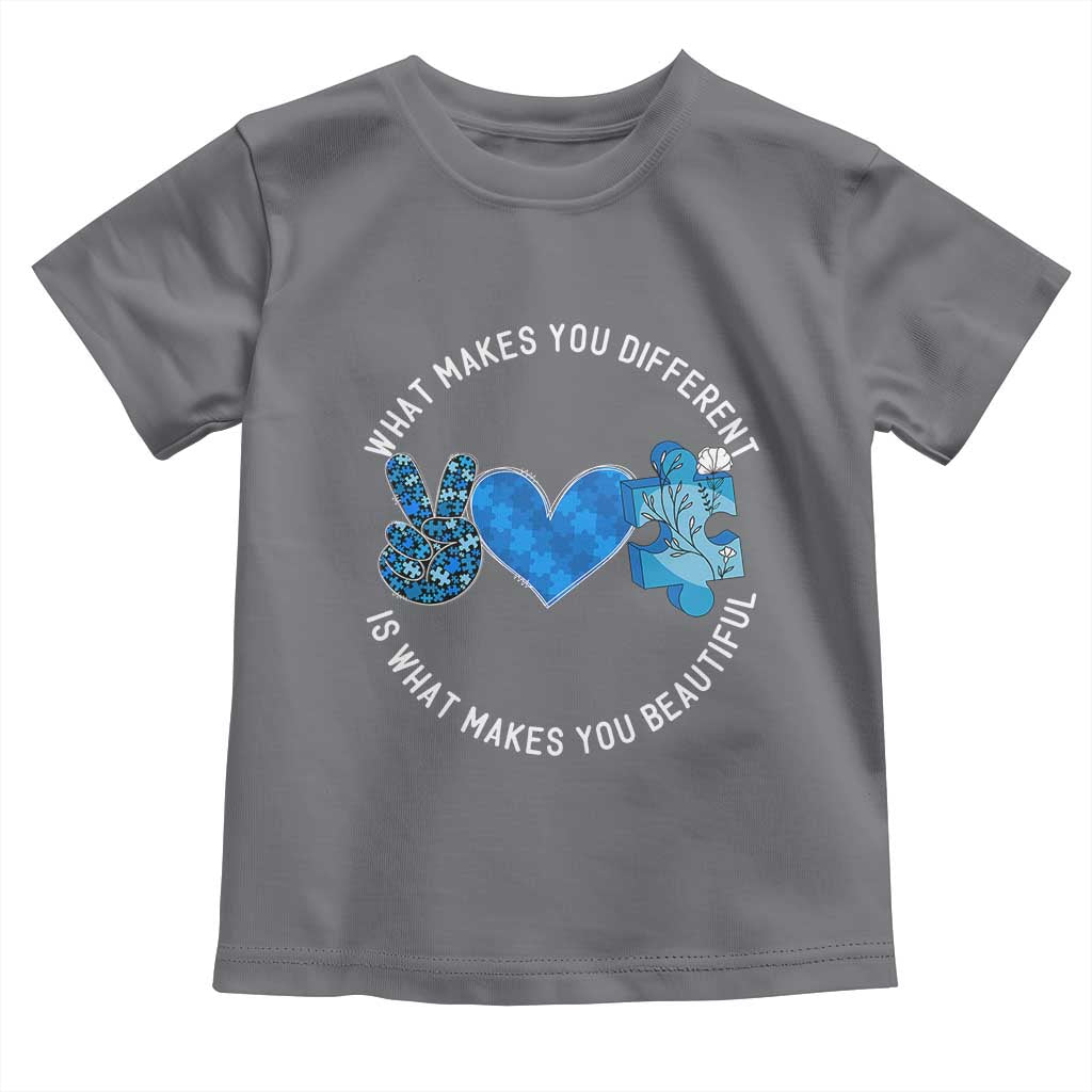 Autism Awareness Toddler T Shirt What Makes You Different Is What Makes You Beautiful TS10 Charcoal Print Your Wear
