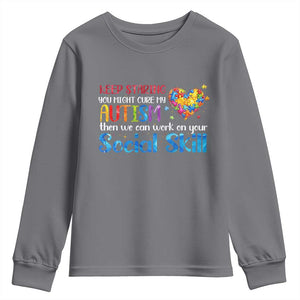Autism Awareness Youth Sweatshirt Keep Staring You Might Cure My Autism Heart Puzzle TS10 Charcoal Print Your Wear