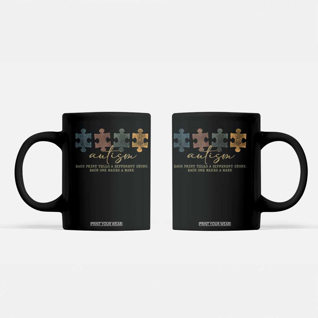 Autism Coffee Mug Fingerprint Autism Each One Makes A Mark TS09 Black Print Your Wear