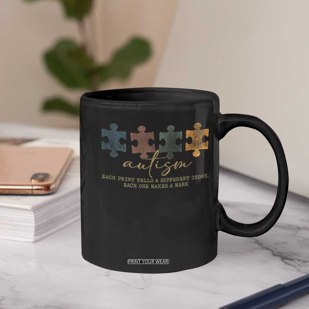 Autism Coffee Mug Fingerprint Autism Each One Makes A Mark TS09 Print Your Wear