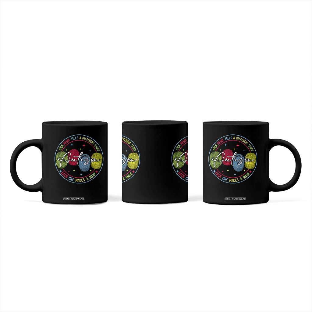 Autism Coffee Mug Fingerprint Autism Each Print Tells A Different Story TS09 Print Your Wear