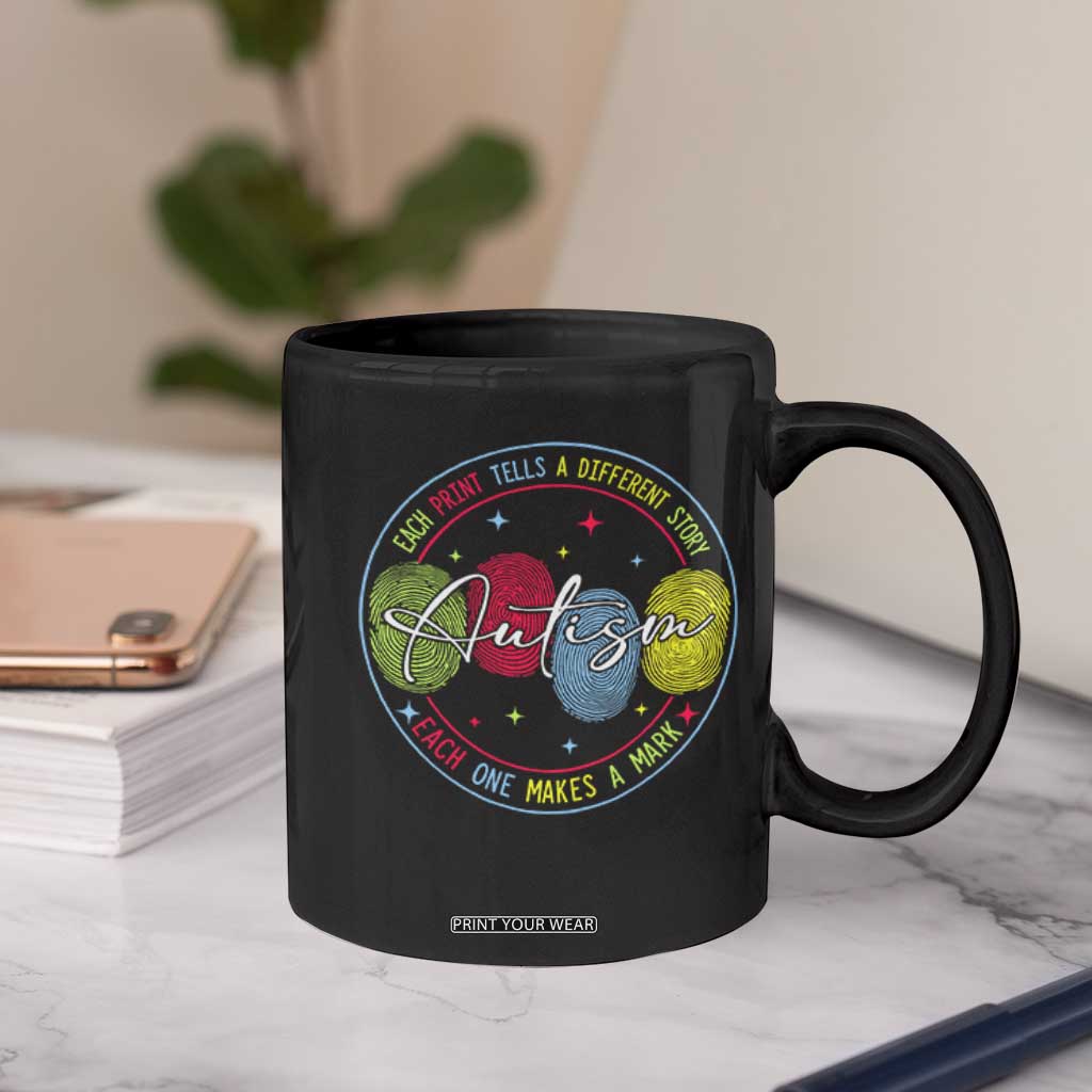 Autism Coffee Mug Fingerprint Autism Each Print Tells A Different Story TS09 Print Your Wear