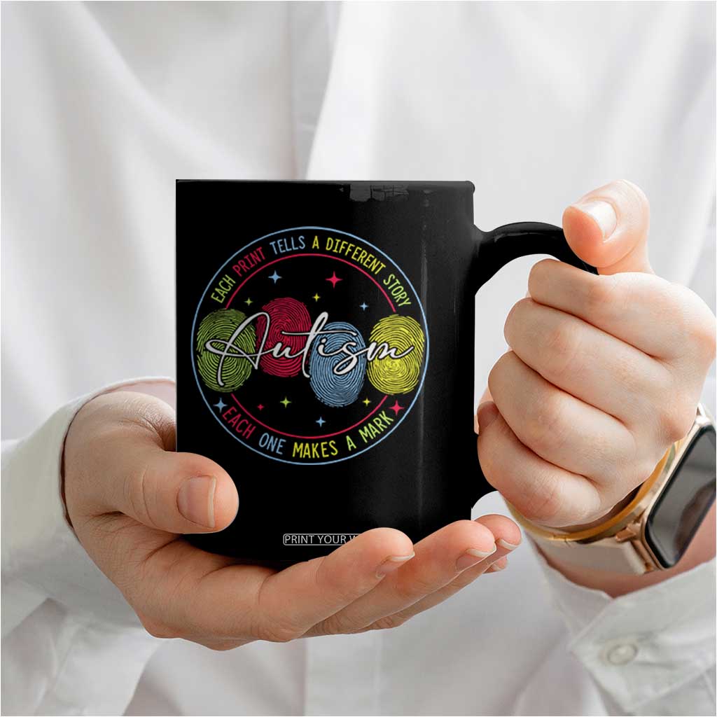 Autism Coffee Mug Fingerprint Autism Each Print Tells A Different Story TS09 Print Your Wear