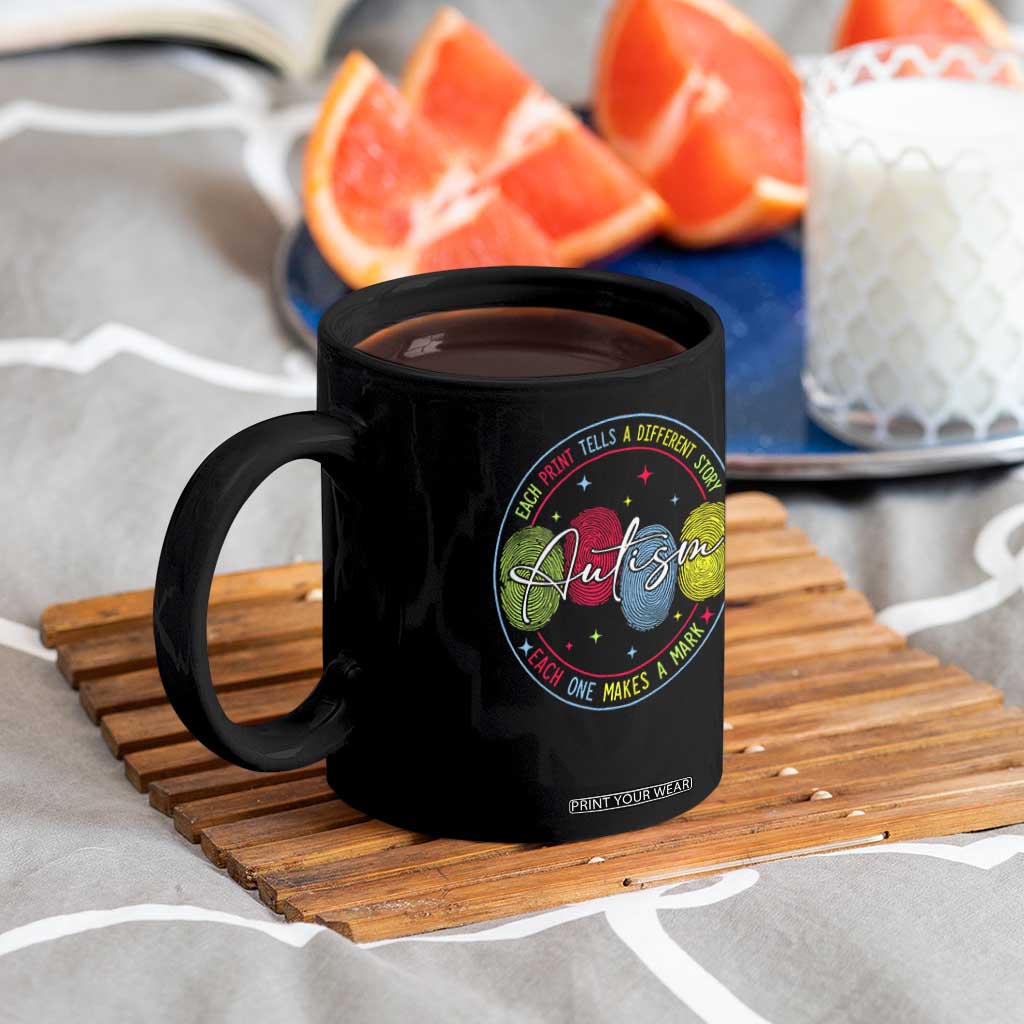 Autism Coffee Mug Fingerprint Autism Each Print Tells A Different Story TS09 Print Your Wear