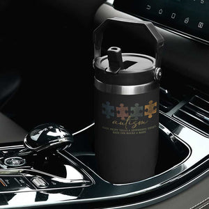 Autism Flip Straw Tumbler Fingerprint Autism Each One Makes A Mark TS09 Print Your Wear