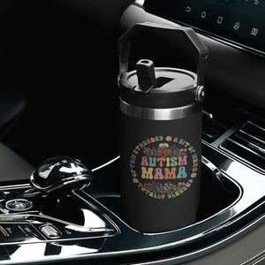 Autism Mama Flip Straw Tumbler Totally Blessed Often Stressed A Bit Of A Mess TS02 Print Your Wear
