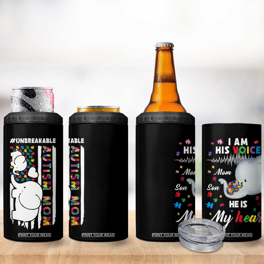 Autism Mom Gifts 4 in 1 Can Cooler Tumbler Autistic Kid Parents Mothers Day Autism Awareness TB10 Print Your Wear