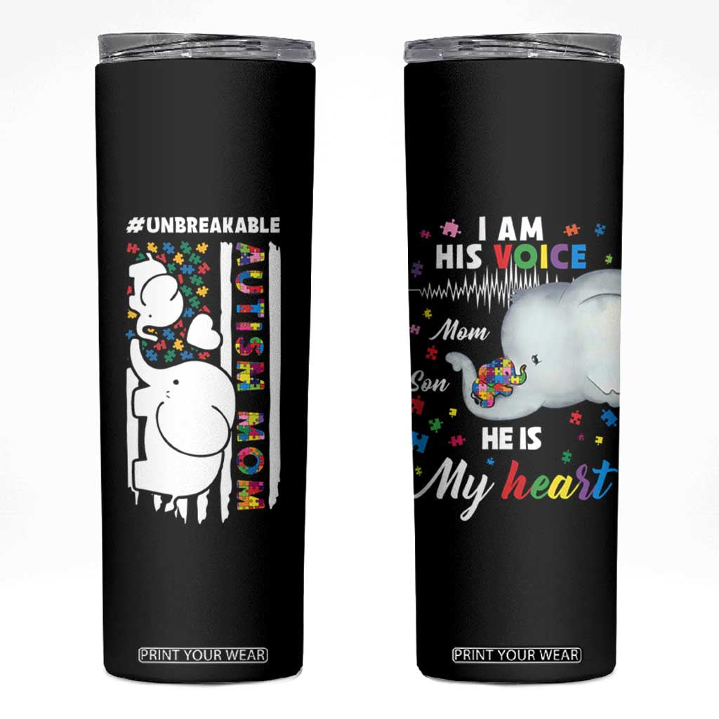 Autism Mom Gifts Skinny Tumbler Autistic Kid Parents Mothers Day Autism Awareness TB10 Black Print Your Wear
