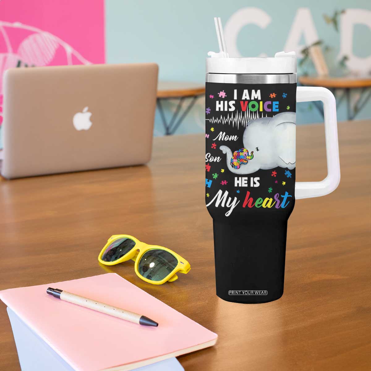 Autism Mom Gifts Tumbler With Handle Autistic Kid Parents Mothers Day Autism Awareness TB10 Print Your Wear