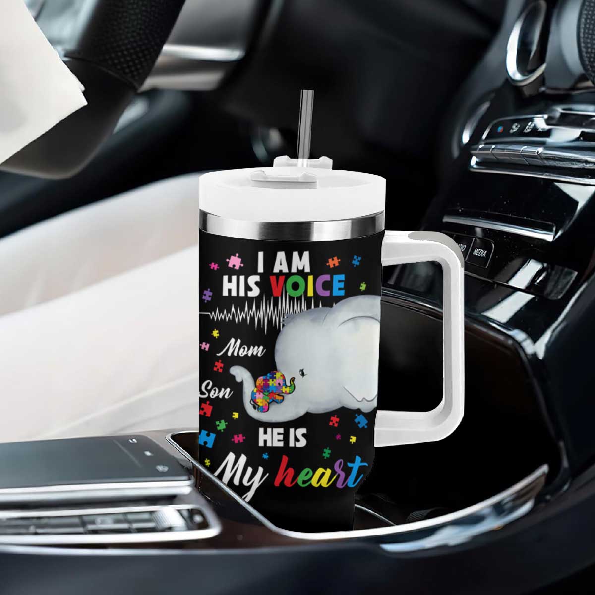 Autism Mom Gifts Tumbler With Handle Autistic Kid Parents Mothers Day Autism Awareness TB10 Print Your Wear