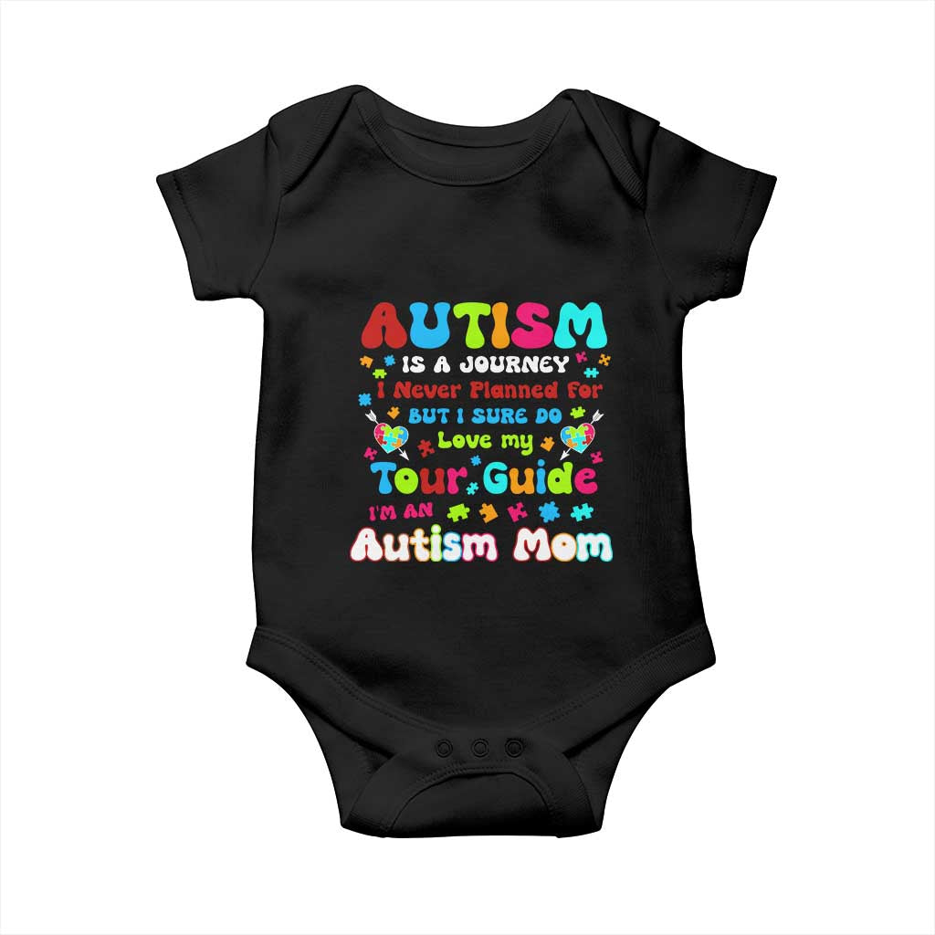 Autism Mom's Journey Baby Onesie TS10 Black Print Your Wear
