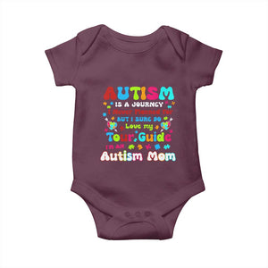Autism Mom's Journey Baby Onesie TS10 Maroon Print Your Wear