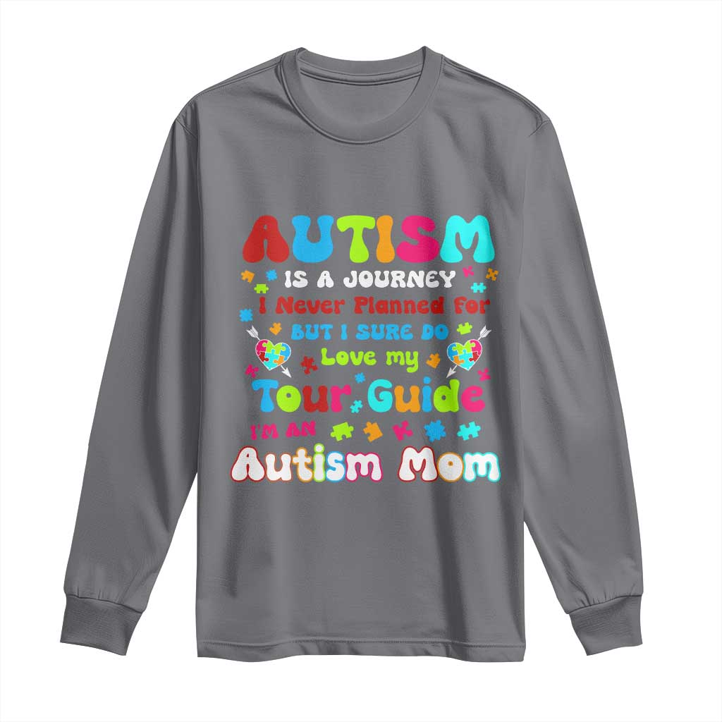 Autism Mom's Journey Long Sleeve Shirt TS10 Charcoal Print Your Wear