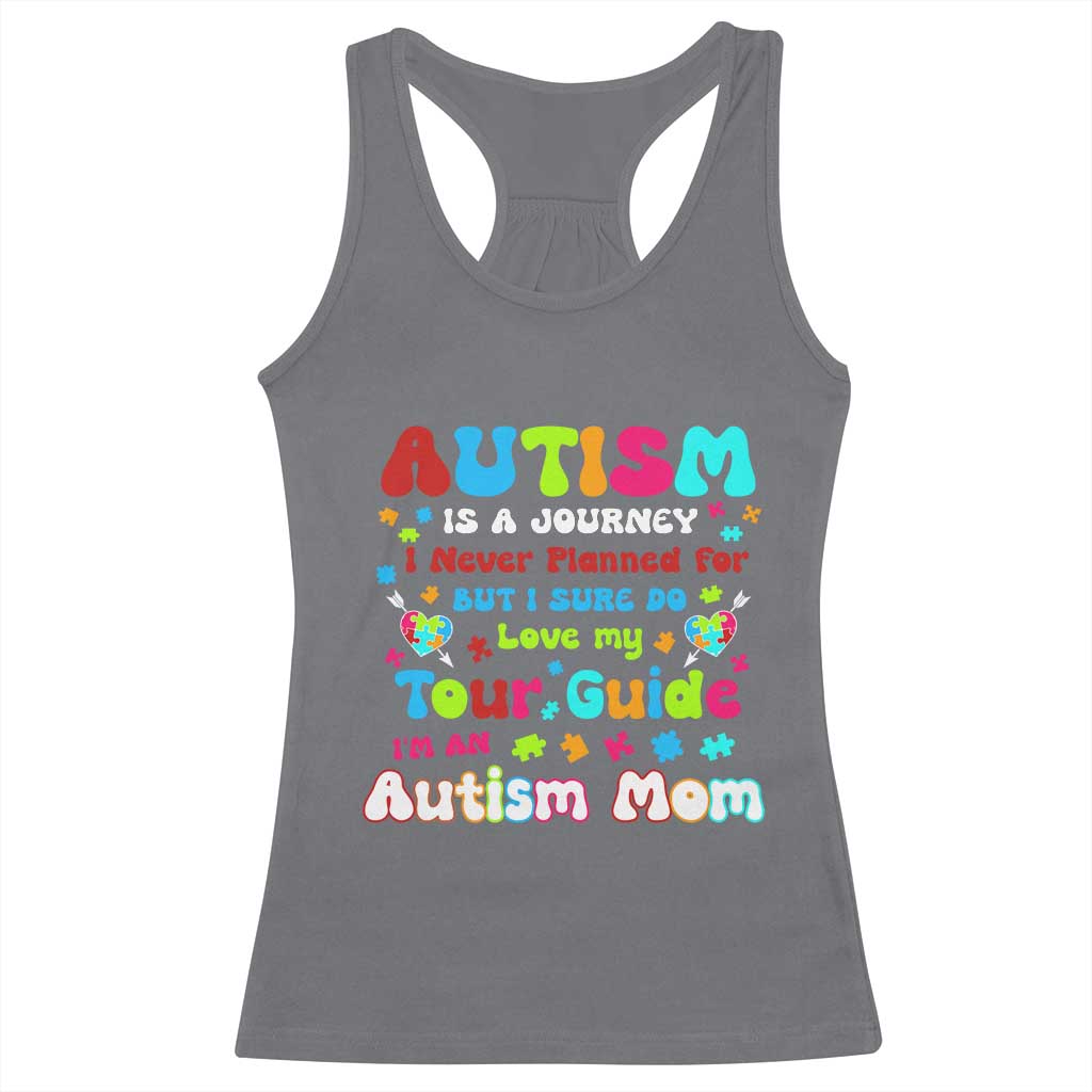 Autism Mom's Journey Racerback Tank Top TS10 Charcoal Print Your Wear