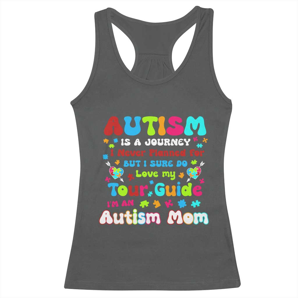 Autism Mom's Journey Racerback Tank Top TS10 Dark Heather Print Your Wear