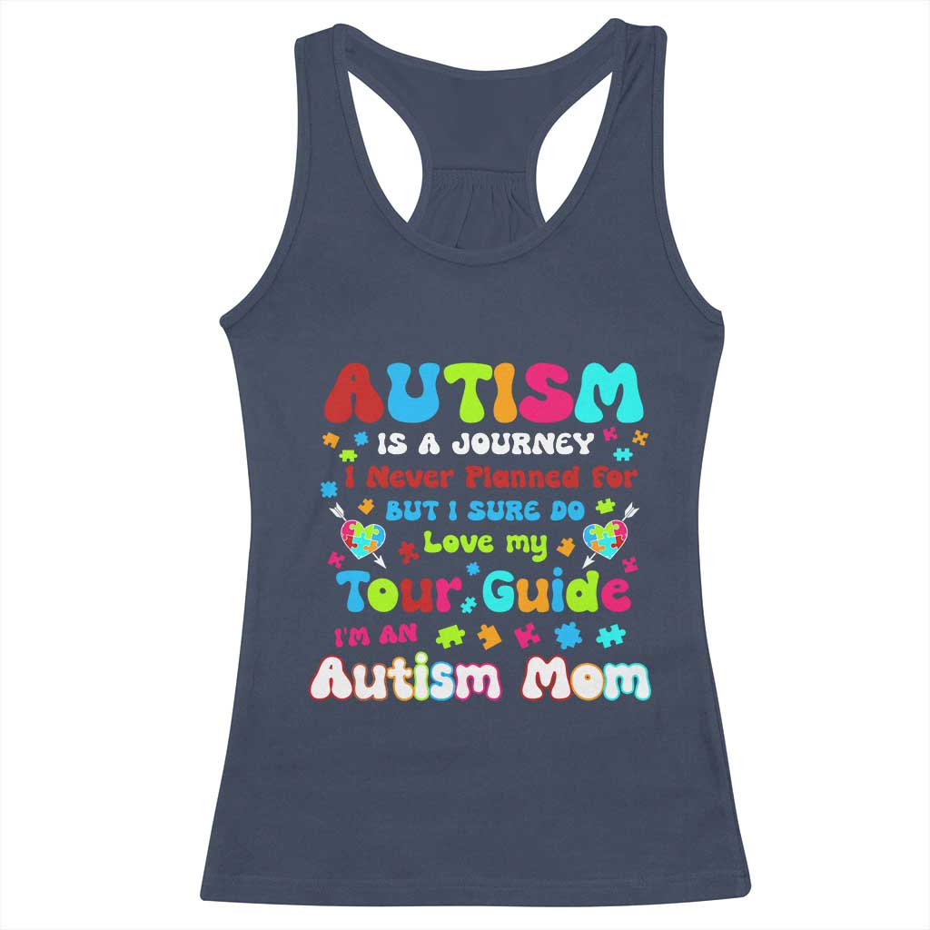 Autism Mom's Journey Racerback Tank Top TS10 Navy Print Your Wear