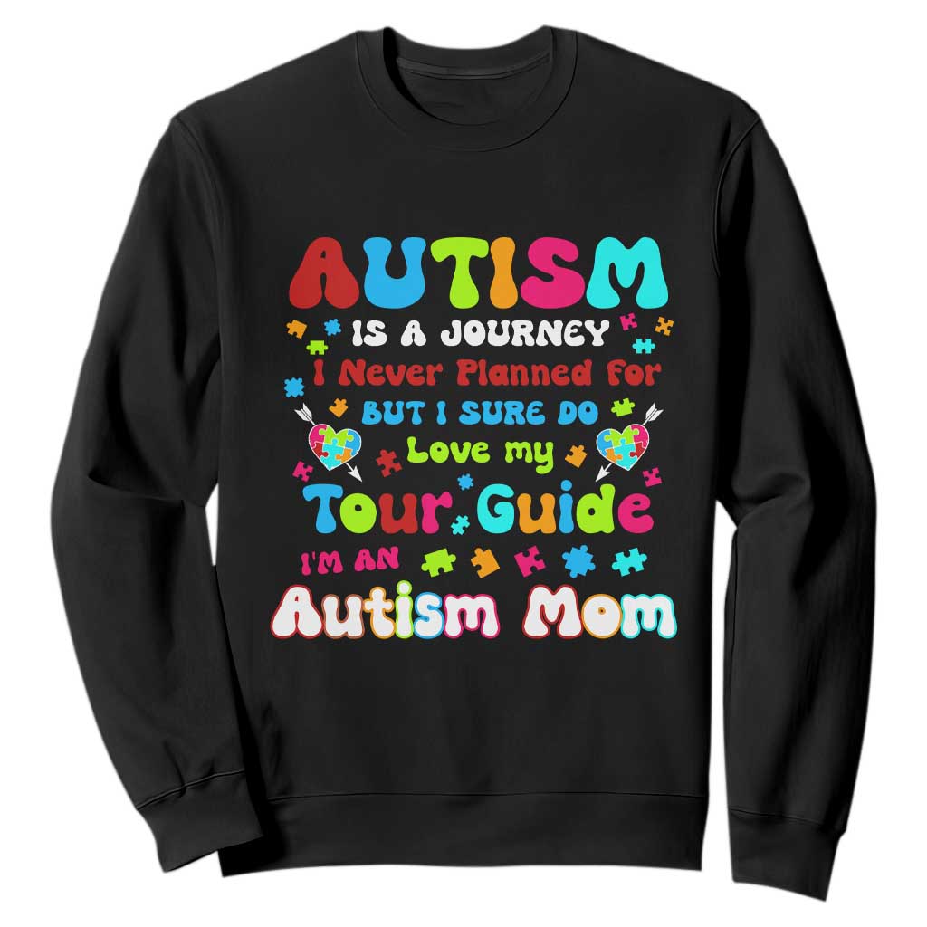 Autism Mom's Journey Sweatshirt TS10 Black Print Your Wear