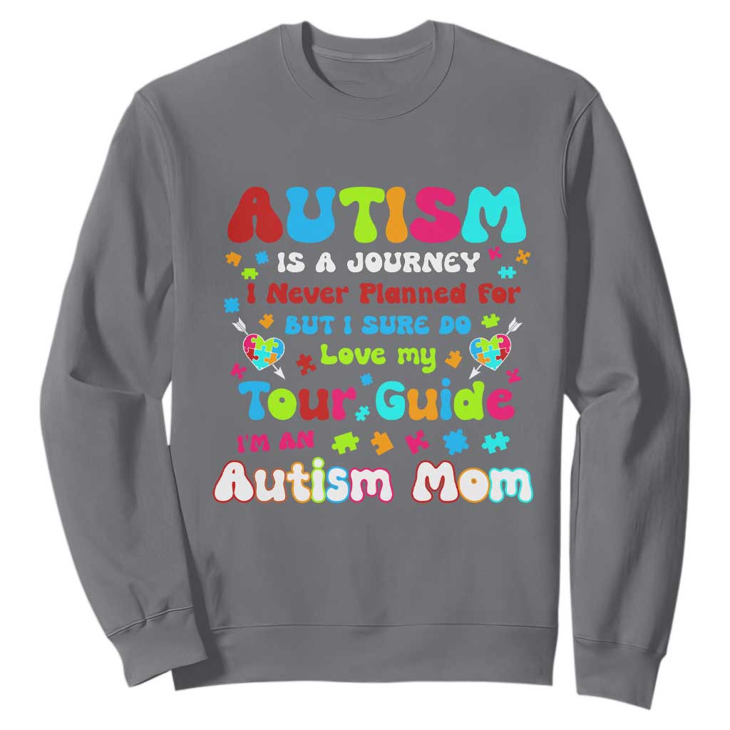 Autism Mom's Journey Sweatshirt TS10 Charcoal Print Your Wear
