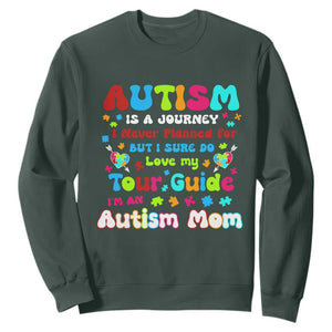 Autism Mom's Journey Sweatshirt TS10 Dark Forest Green Print Your Wear