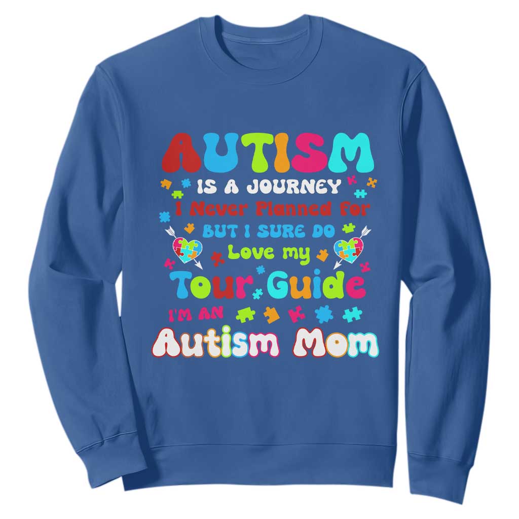 Autism Mom's Journey Sweatshirt TS10 Royal Blue Print Your Wear