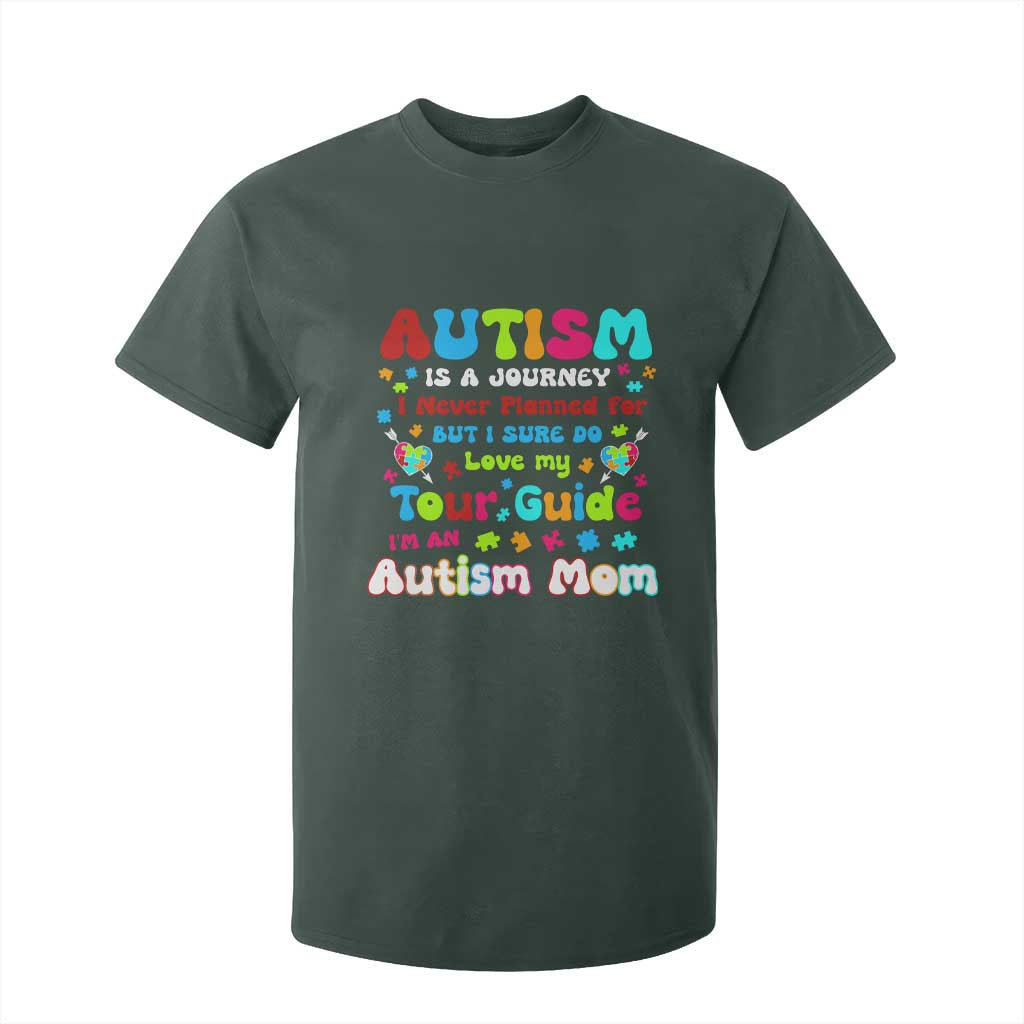 Autism Mom's Journey T Shirt For Kid TS10 Dark Forest Green Print Your Wear