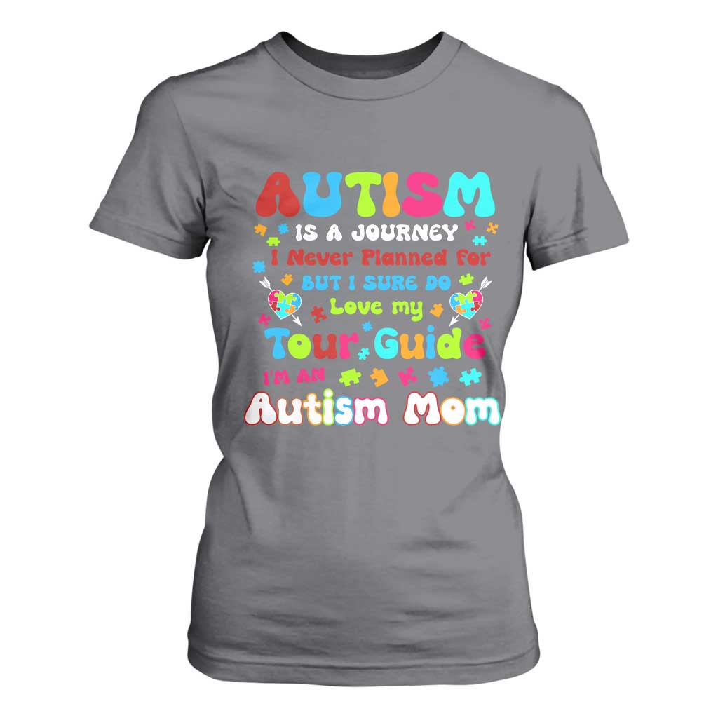 Autism Mom's Journey T Shirt For Women TS10 Charcoal Print Your Wear