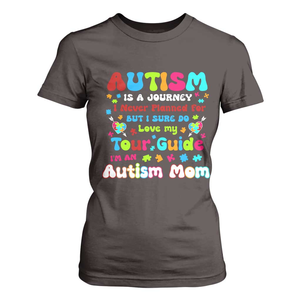 Autism Mom's Journey T Shirt For Women TS10 Dark Chocolate Print Your Wear