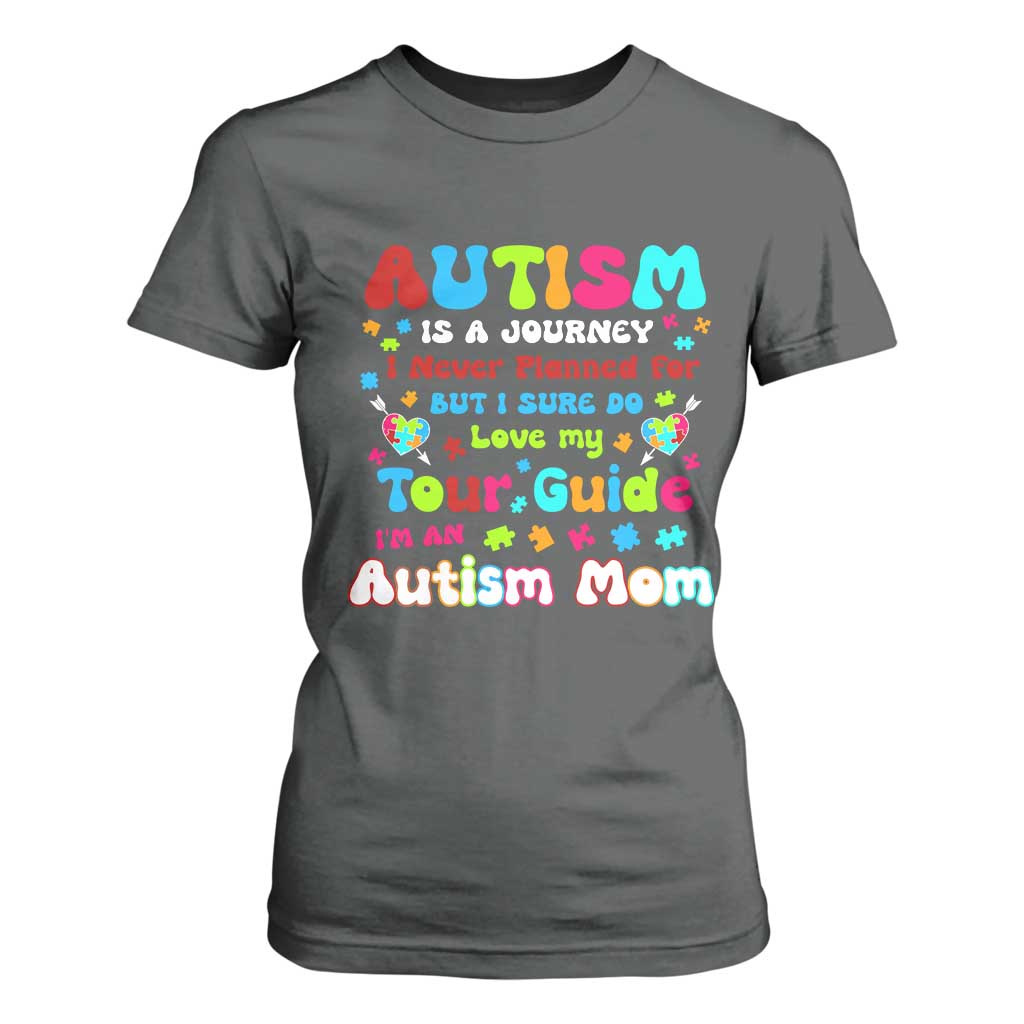 Autism Mom's Journey T Shirt For Women TS10 Dark Heather Print Your Wear