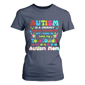 Autism Mom's Journey T Shirt For Women TS10 Navy Print Your Wear