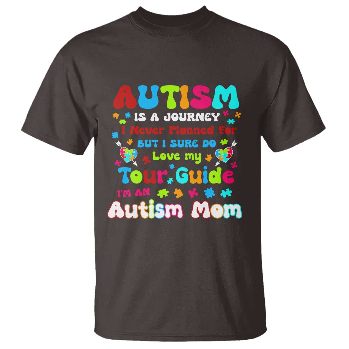 Autism Mom's Journey T Shirt TS10 Dark Chocolate Print Your Wear