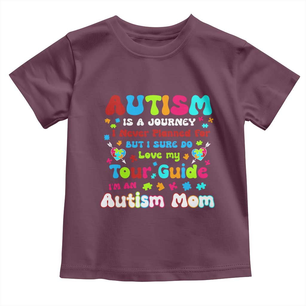 Autism Mom's Journey Toddler T Shirt TS10 Maroon Print Your Wear