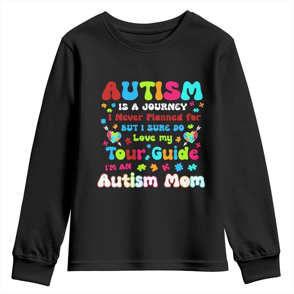 Autism Mom's Journey Youth Sweatshirt TS10 Black Print Your Wear