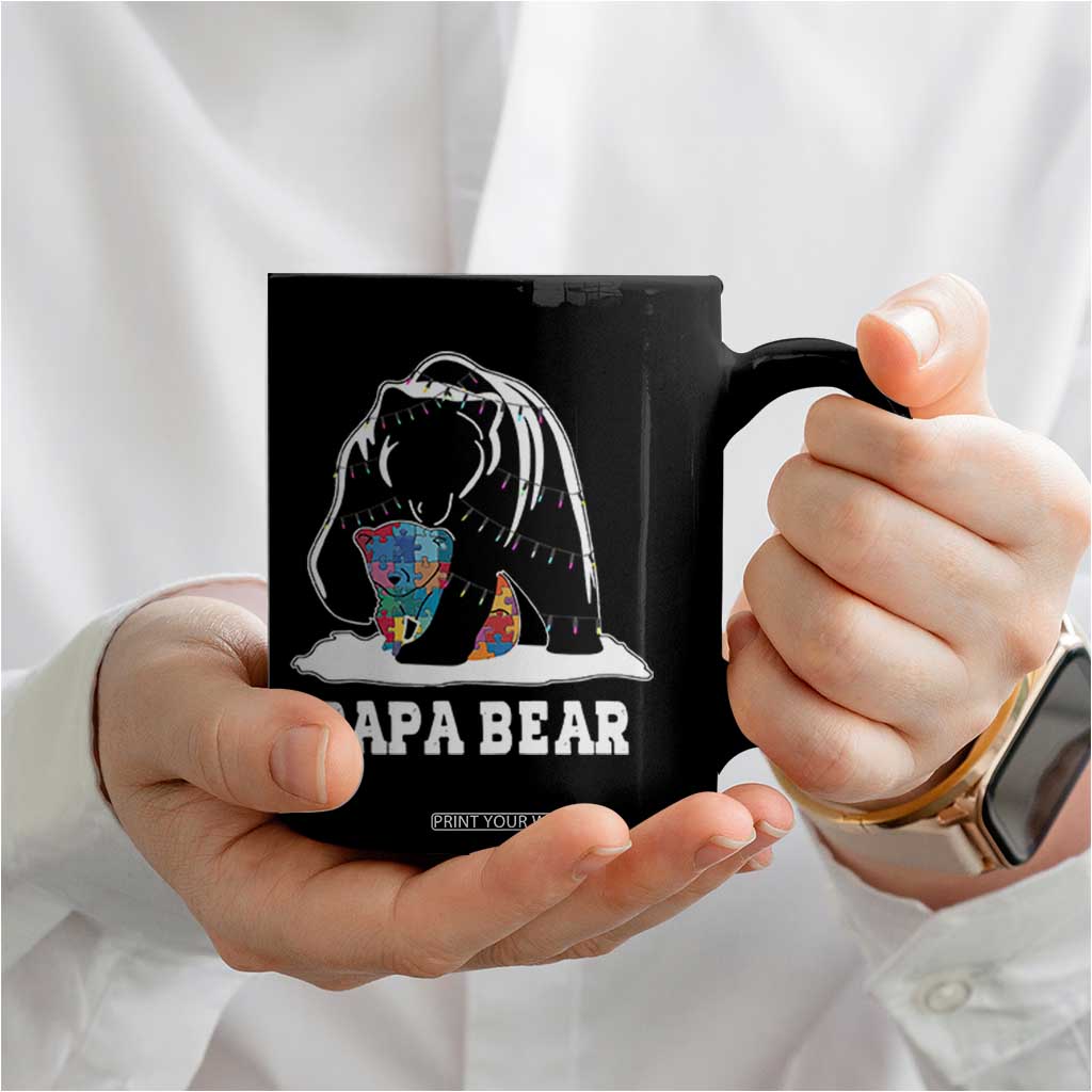 Autism Papa Bear Coffee Mug Support Autistic Matching Family Dad TS02 Print Your Wear