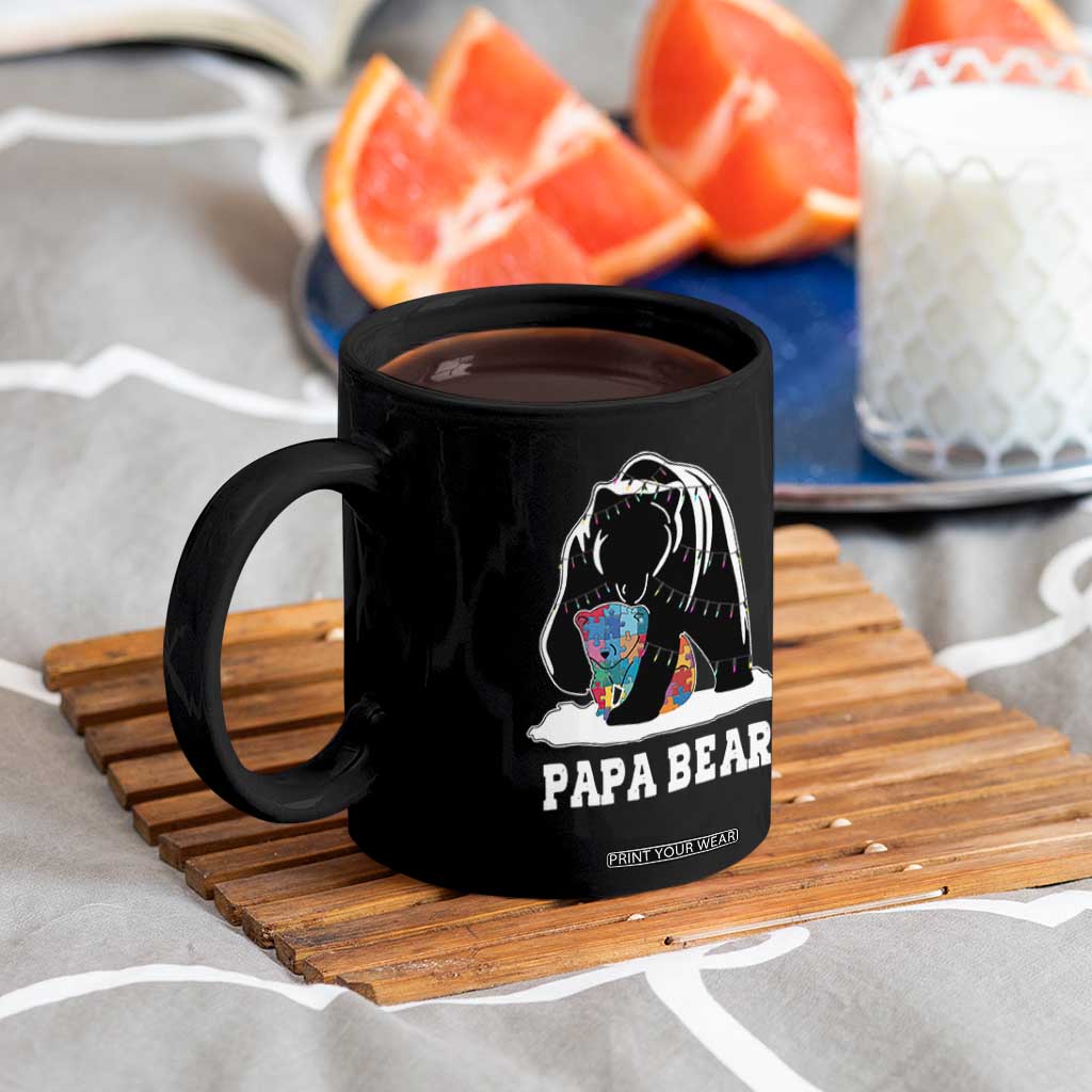 Autism Papa Bear Coffee Mug Support Autistic Matching Family Dad TS02 Print Your Wear