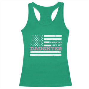 Awesome Like My Daughter Racerback Tank Top Girl Dad Father's Day American Flag TS10 Irish Green Print Your Wear