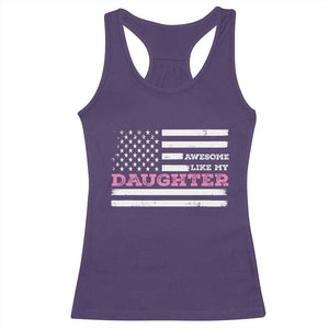Awesome Like My Daughter Racerback Tank Top Girl Dad Father's Day American Flag TS10 Purple Print Your Wear
