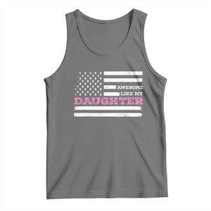 Awesome Like My Daughter Tank Top Girl Dad Father's Day American Flag TS10 Black Heather Print Your Wear