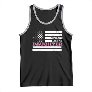 Awesome Like My Daughter Tank Top Girl Dad Father's Day American Flag TS10 Black Athletic Heather Print Your Wear