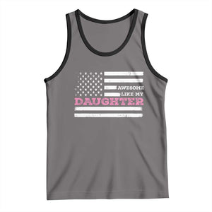 Awesome Like My Daughter Tank Top Girl Dad Father's Day American Flag TS10 Deep Heather Black Print Your Wear