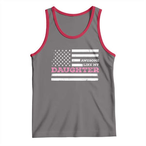 Awesome Like My Daughter Tank Top Girl Dad Father's Day American Flag TS10 Deep Heather Red Print Your Wear