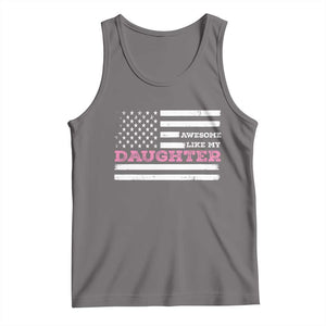 Awesome Like My Daughter Tank Top Girl Dad Father's Day American Flag TS10 Deep Heather Print Your Wear