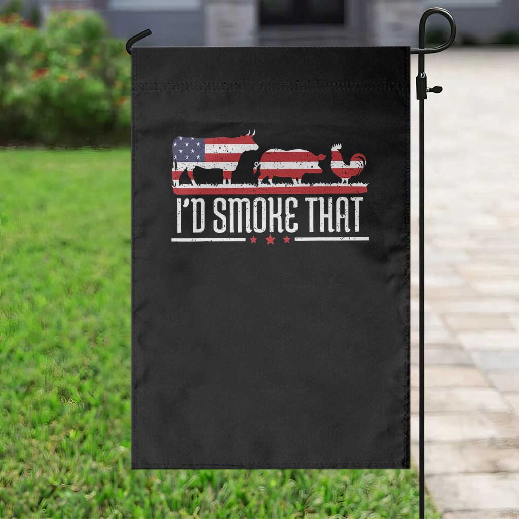 BBQ 4th July Garden Flag I'd Smoke That Patriot Barbeque Cook Chef TS10 Print Your Wear