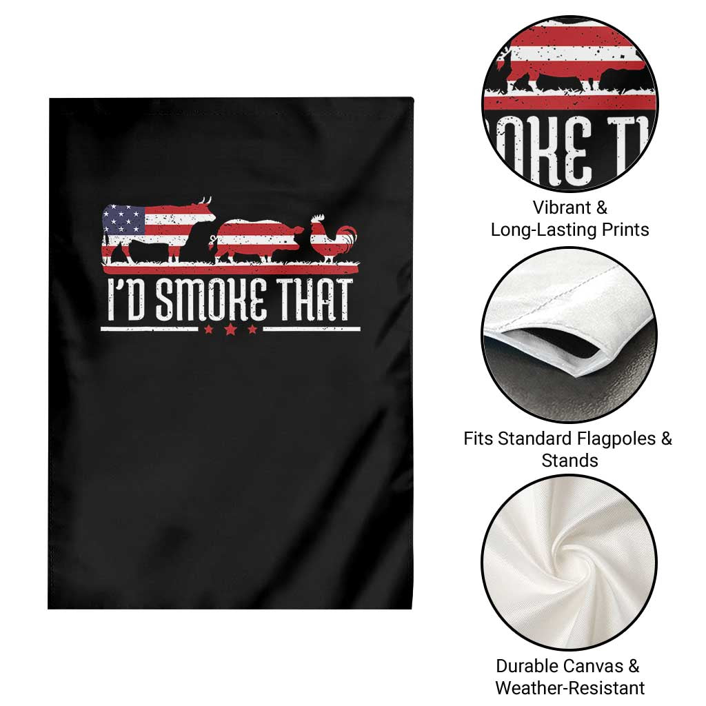 BBQ 4th July Garden Flag I'd Smoke That Patriot Barbeque Cook Chef TS10 Print Your Wear