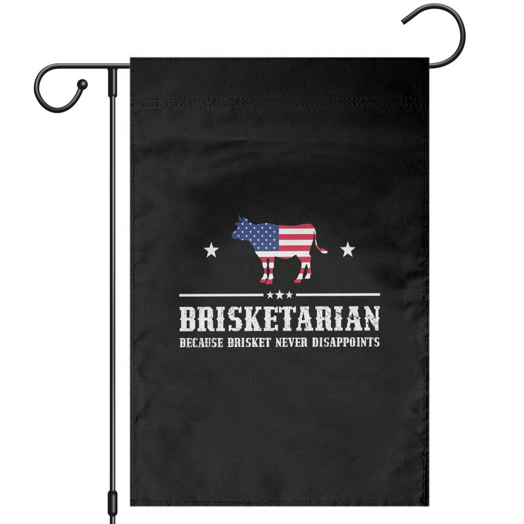 BBQ Lover Garden Flag Brisketarian Because Brisket Never Disappoints Grill Master American Flag TS11 Black Print Your Wear