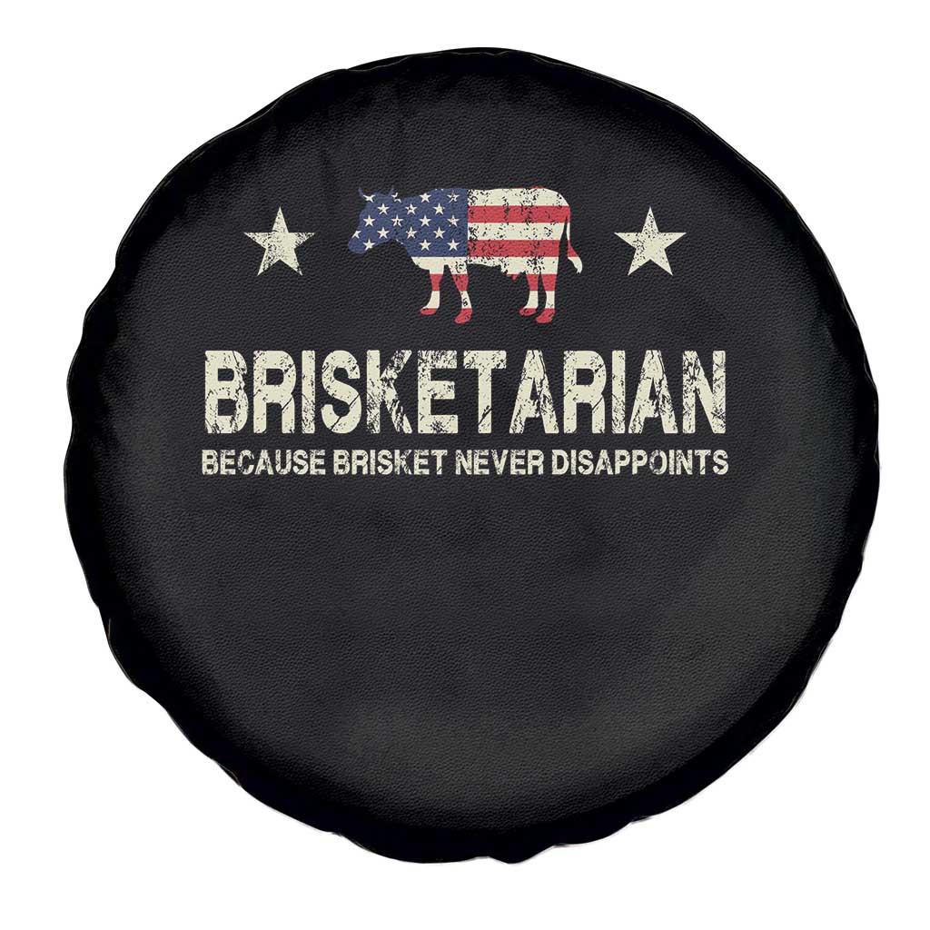 BBQ Spare Tire Cover Brisketarian Because Brisket Never Disappoints American Flag TS10 Print Your Wear