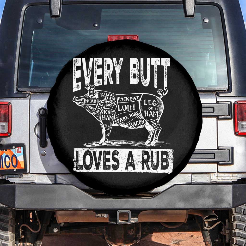 BBQ Spare Tire Cover Pork Butt Rub Dad Grill Gift TS10 No hole Black Print Your Wear