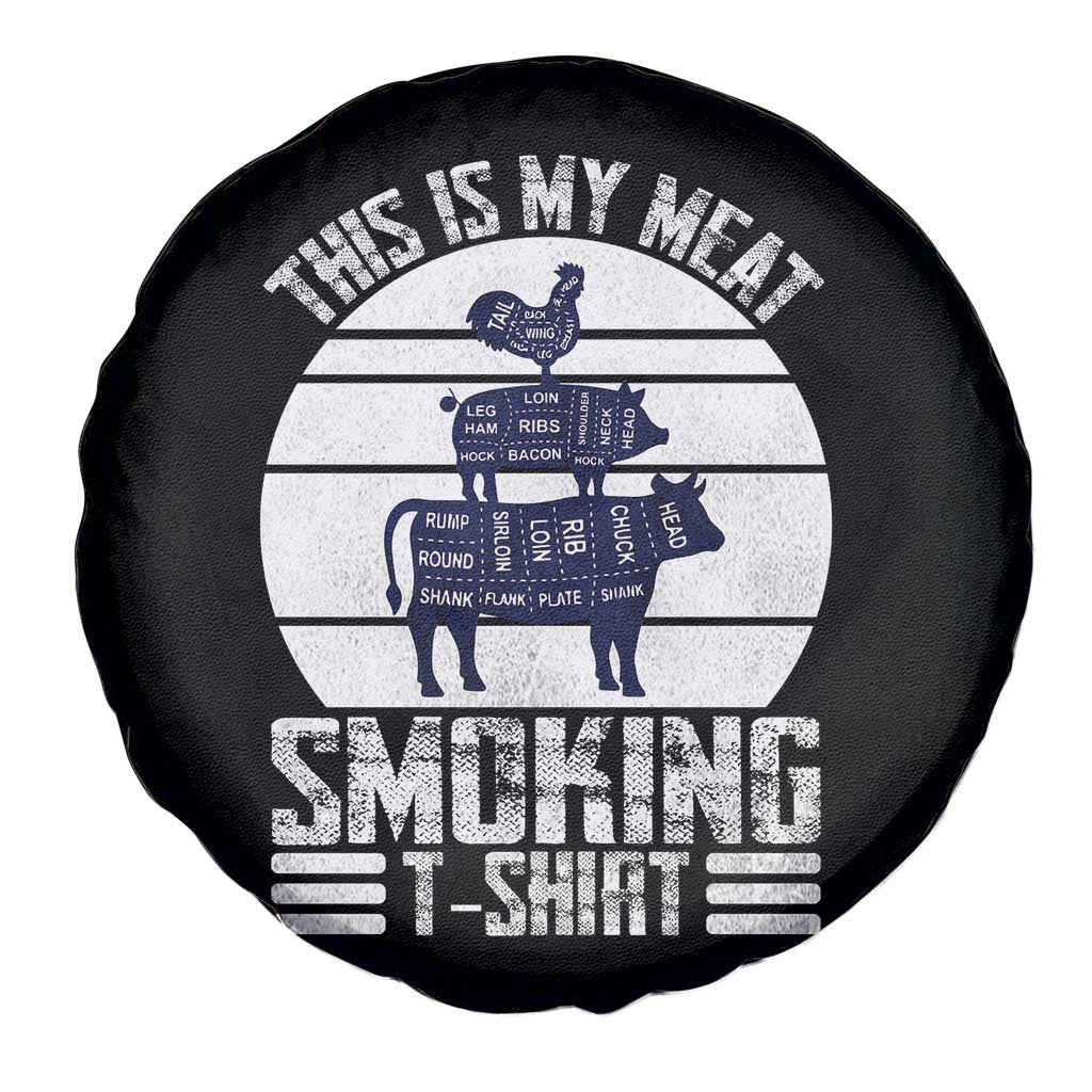 BBQ Spare Tire Cover Retro This Is My Meat Smoking Barbeque Dad TS10 Print Your Wear