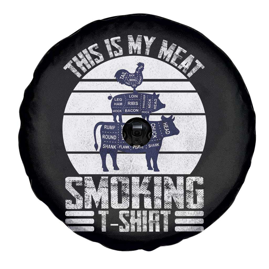 BBQ Spare Tire Cover Retro This Is My Meat Smoking Barbeque Dad TS10 Print Your Wear