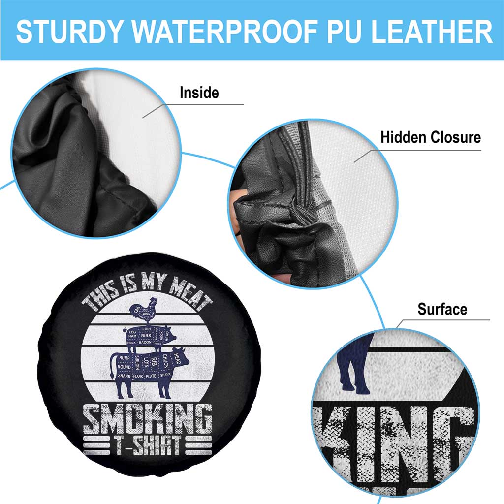 BBQ Spare Tire Cover Retro This Is My Meat Smoking Barbeque Dad TS10 Print Your Wear