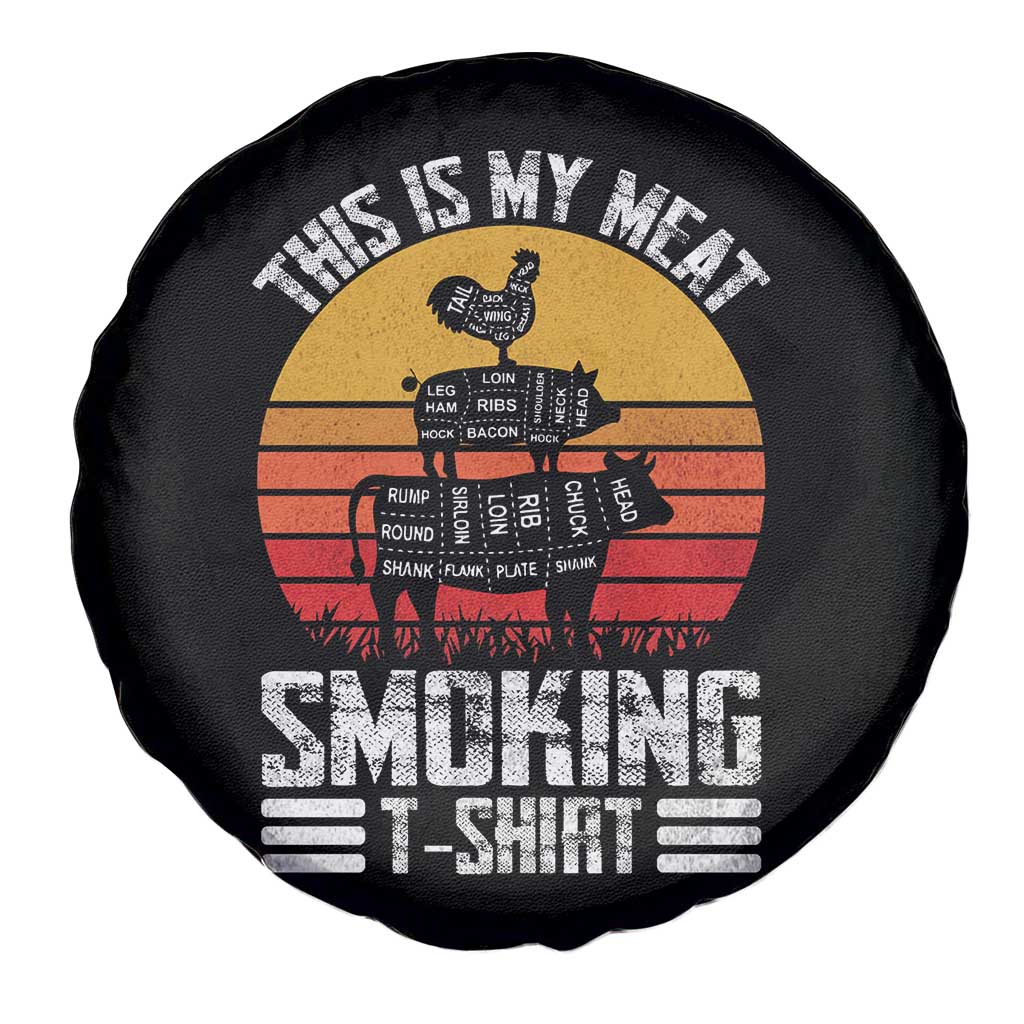 BBQ Spare Tire Cover Smoker Themed Retro Vintage My Meat Smoking TS10 Print Your Wear